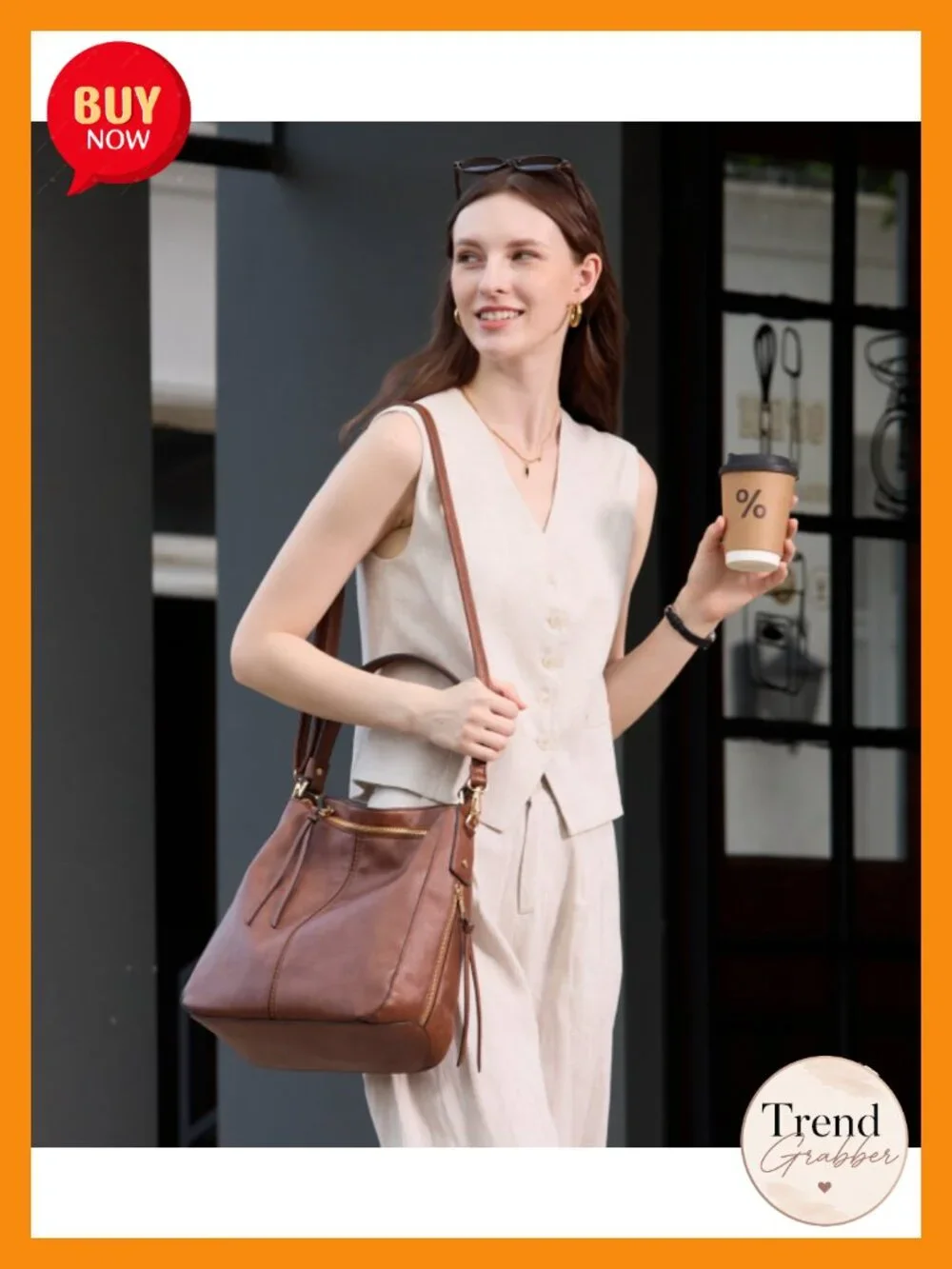 Realer Hobo Crossbody Bag Faux Leather Large Capacity Tote Shoulder Purse